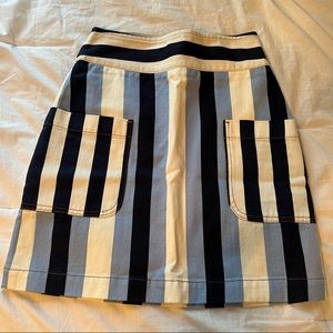 White and Blue Striped Skirt